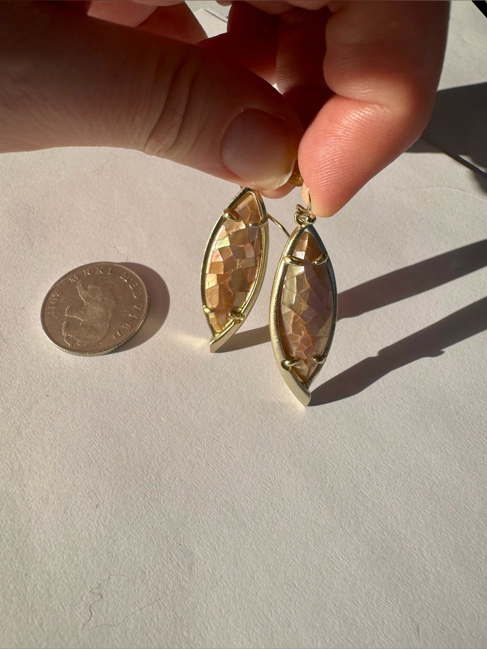 Kendra Scott Gold-Tone Mosaic Drop Earrings - Elegant